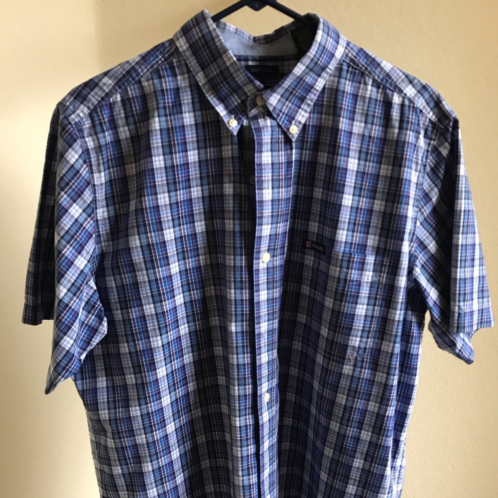 Chaps short sleeves plaid button up shirt.